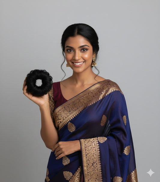 Instant Voluminous Hair Bun Extension - Natural Indian Black & Brown (Buy 1 Get 1 Free)